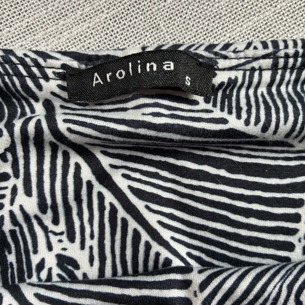 Arolina Small Flared Palazzo Resort Wear in black and white with a palm pattern - Picture 3 of 7